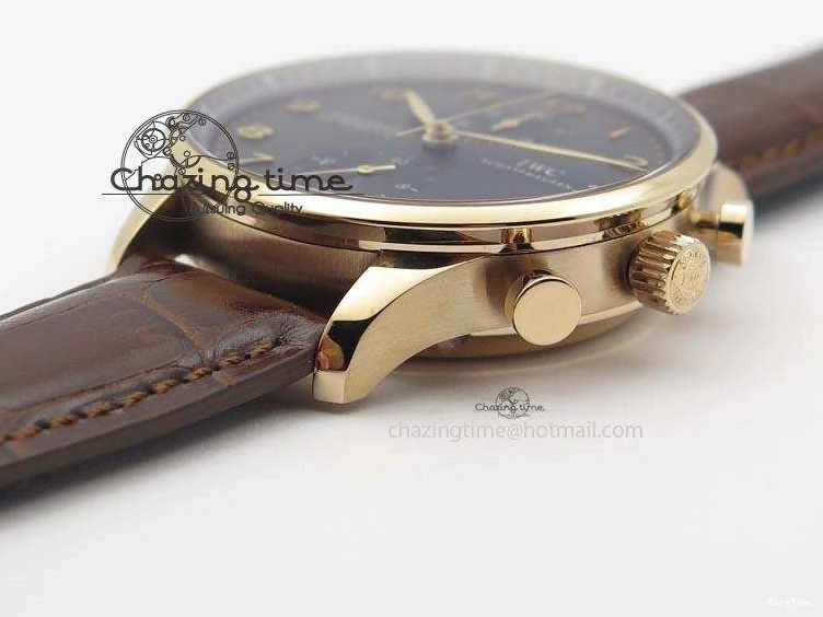 MIROTIME 0414 Portuguese IW371415 ZF 1:1 Best Edition RG Black dial On Brown Leather Strap A Modern 7286